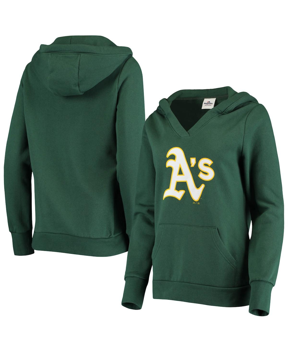 Fanatics Branded Women's Green Oakland Athletics Victory Script V-Neck Long Sleeve T-Shirt - Green