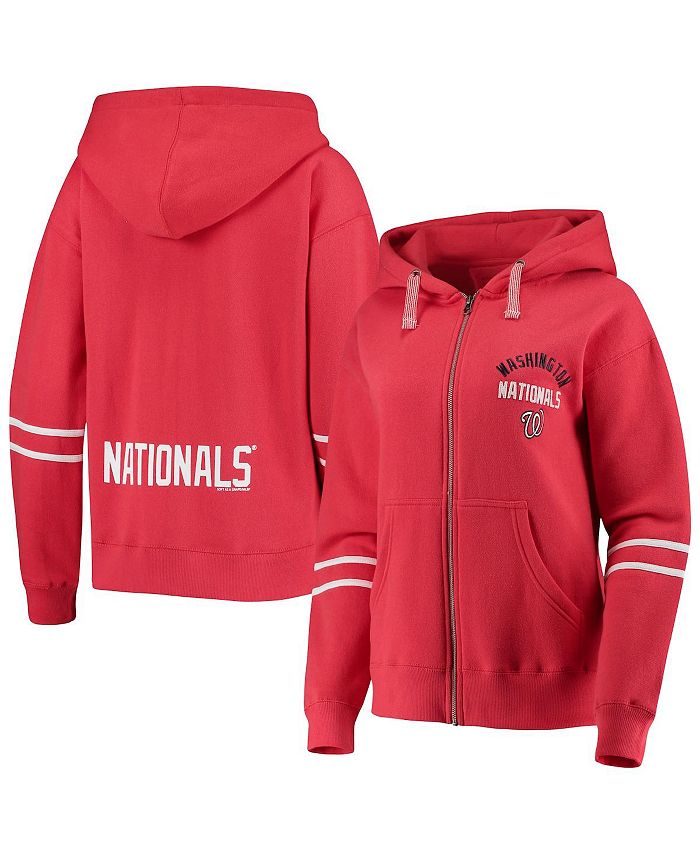 Soft As A Grape Women's Red Washington Nationals Full-Zip Hoodie Jacket ...