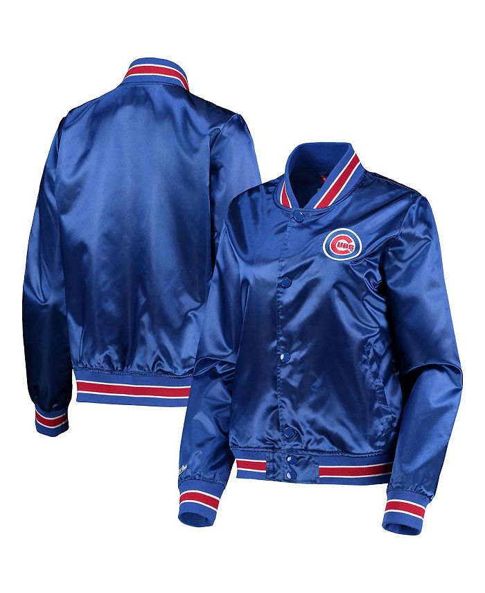 Mitchell & Ness Women's Royal Chicago Cubs Satin Full-Snap Jacket - Macy's