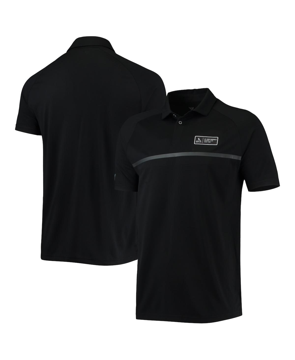 Men's Levelwear Black St. Louis Cardinals Sector Raglan Polo Shirt - Black