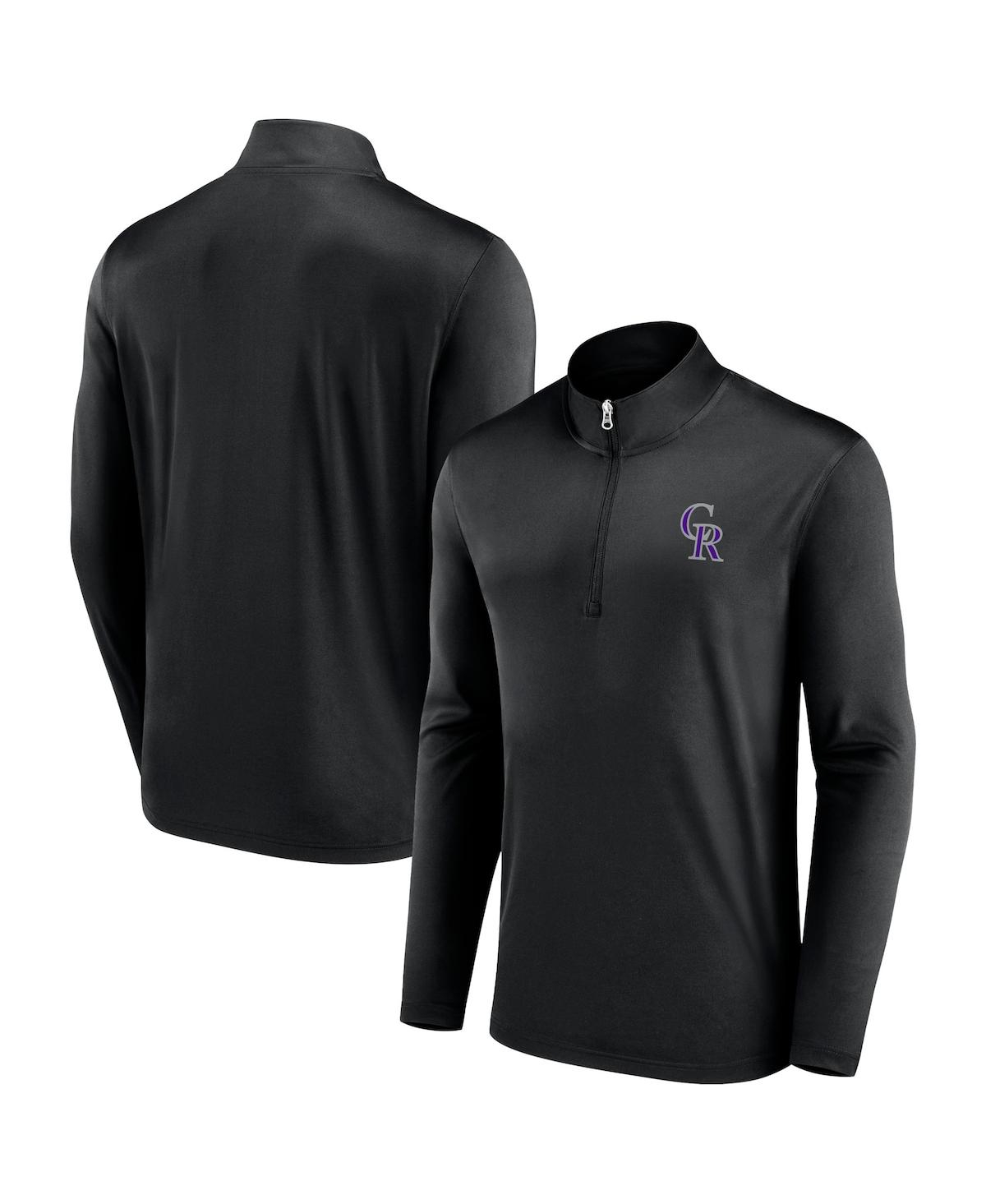 Shop Fanatics Men's  Black Colorado Rockies Underdog Mindset Quarter-zip Jacket