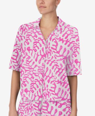 Refinery29 - Women's Short Sleeve Notch-Collar Pajama Top
