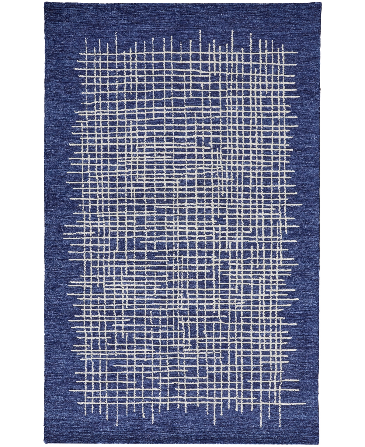 Simply Woven Maddox R8630 2' X 3' Area Rug In Blue,ivory