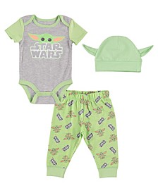 Baby Boys Yoda Creeper Set, 3 Piece