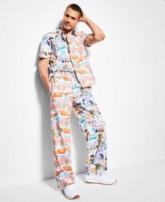 Royalty by Maluma - Men's Relaxed-Fit Colorblocked Printed Shirt