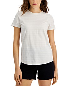 Petite Striped Crewneck T-Shirt, Created for Macy's