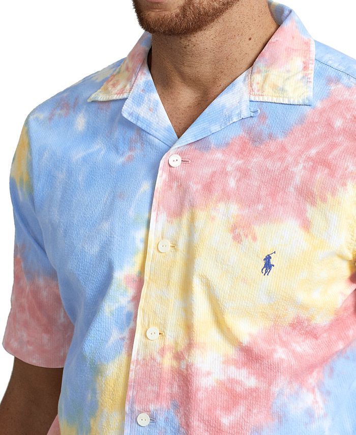 Polo Ralph Lauren Men's Big & Tall TieDye Seersucker Camp Shirt Macy's