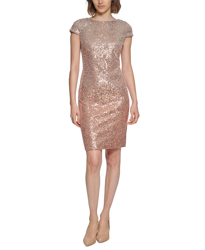 schuif bloemblad lettergreep Calvin Klein Women's Ombré Sequined Sheath Dress & Reviews - Dresses -  Women - Macy's