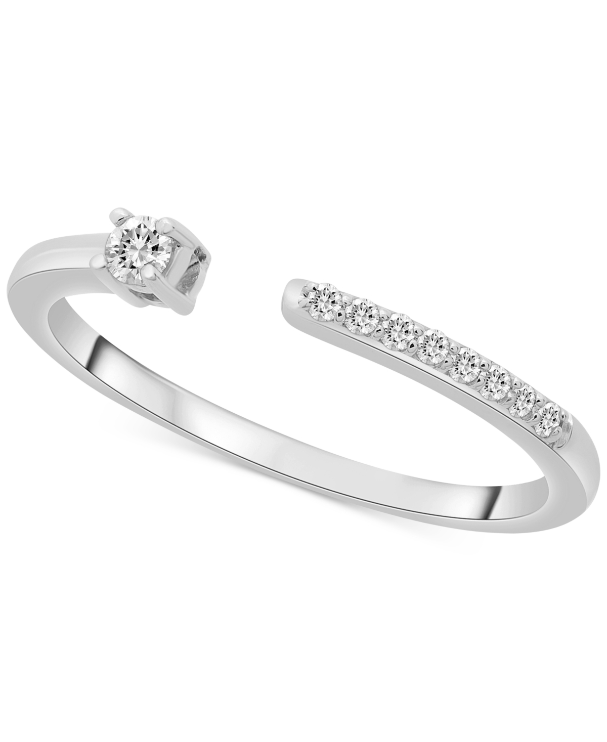 Diamond Cuff Statement Ring (1/10 ct. t.w.) in 14k Yellow or White Gold, Created for Macy's - White Gold