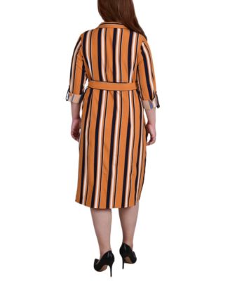 Plus Size Printed Shirt Dress