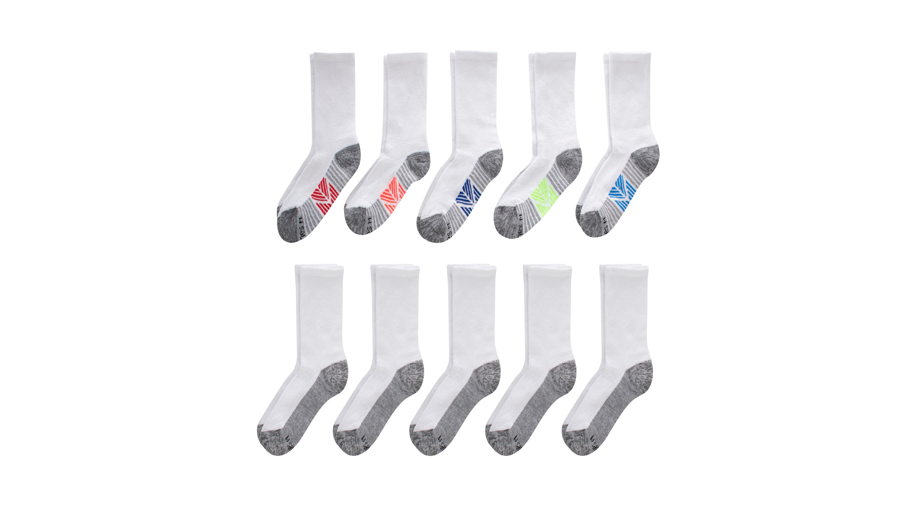 Big Boys Ultimate Crew Socks, Pack of 10
