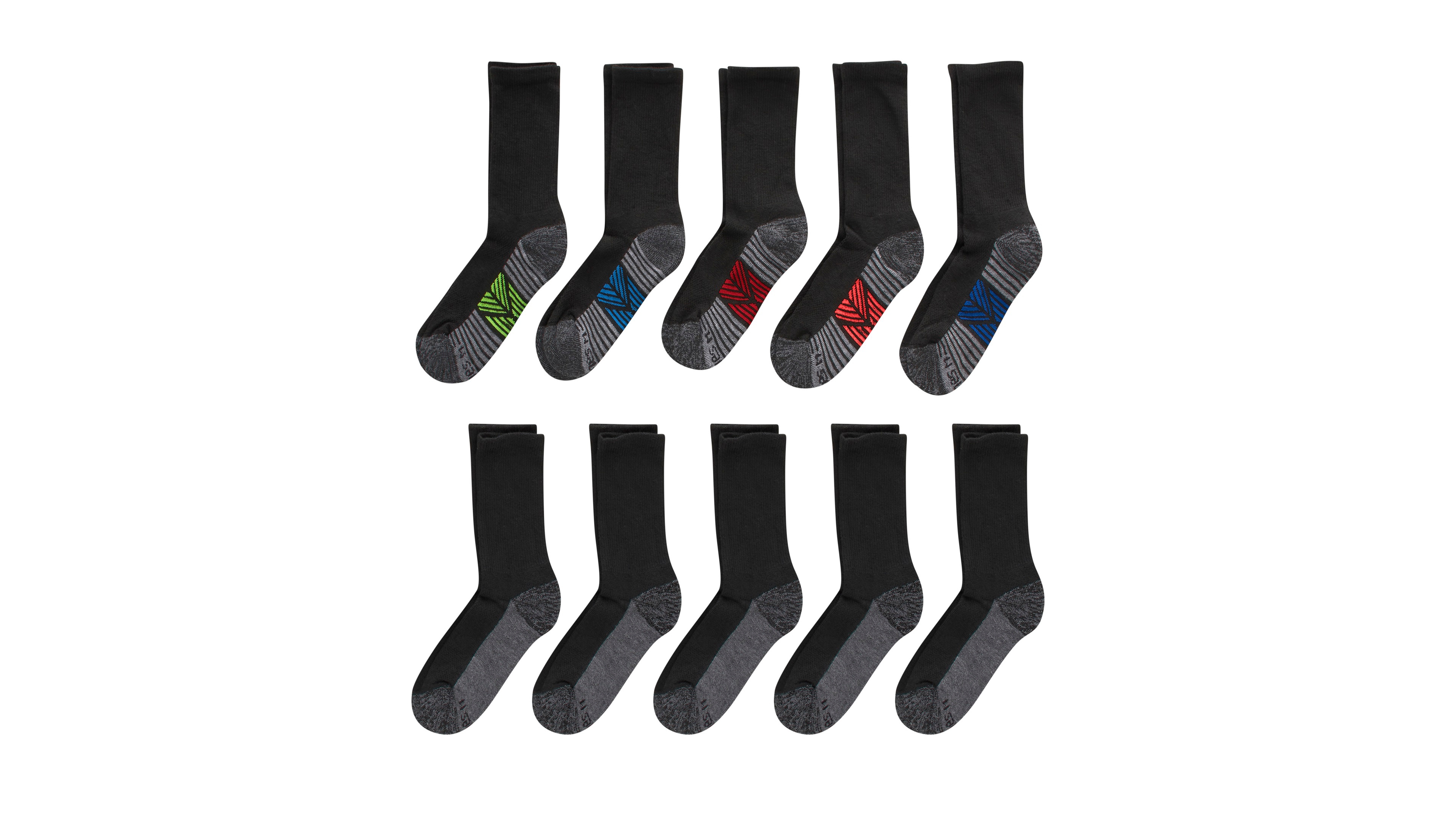 Big Boys Ultimate Crew Socks, Pack of 10