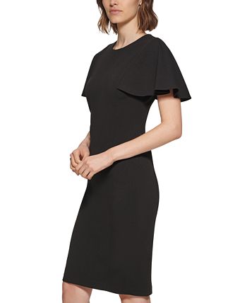 Calvin Klein Women's Capelet Sheath Dress Pink Size 16