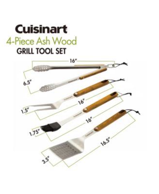 4-Piece Ash Wood Grill Tool Set