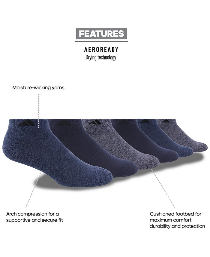 adidas Men's Athletic Cushioned Low Cut Socks 6 pk. Macy's
