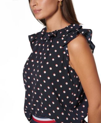 tommy hilfiger polka dot blouse