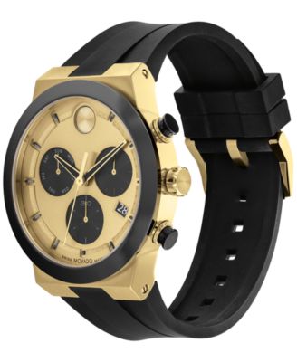 Movado Men's Swiss Chronograph Bold Fusion Black Silicone Strap Watch ...