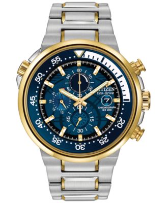 Citizen - Men's Chronograph Endeavor Eco-Drive Two-Tone Stainless Steel Bracelet Watch 46mm CA0444-50L