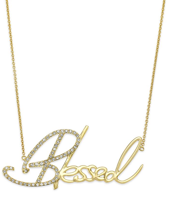 Simone I. Smith Crystal Blessed Pendant Necklace in 18k Gold over Sterling Silver Macy s