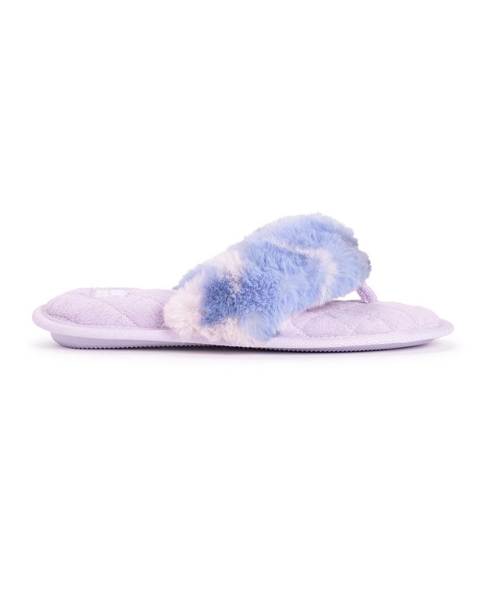 MUK LUKS Pantofole Donna Maren - Modello Perizoma, Morbida Pelliccia Sintetica, Suola Interna/Esterna, Memory Foam - 2