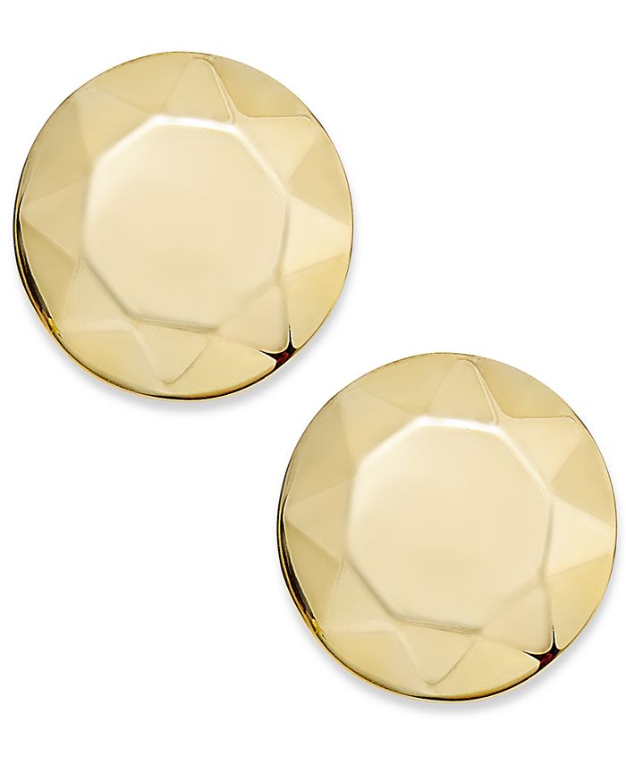 Macy's Faceted Dome Stud Earrings in 14k Gold Macy's