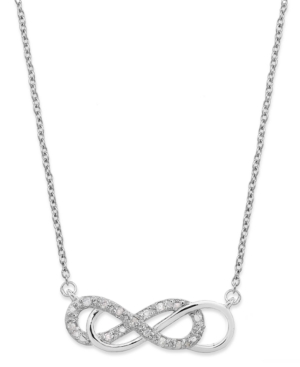 image of Diamond Double Infinity Pendant Necklace in Sterling Silver (1/10 ct. t.w.)