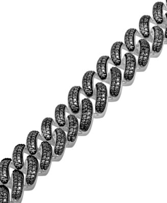 Black Diamond Cuban Link Bracelet 