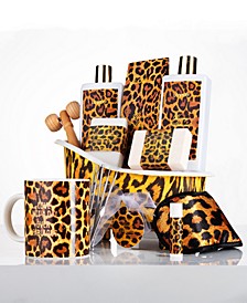 Honey Almond Home Bath Pampering Package for Relaxing Stress Relief, Leopard Print Thank You Birthday Gifts, 15 Piece