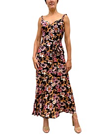 Women's Floral-Print Wrap-Style Maxi Dress