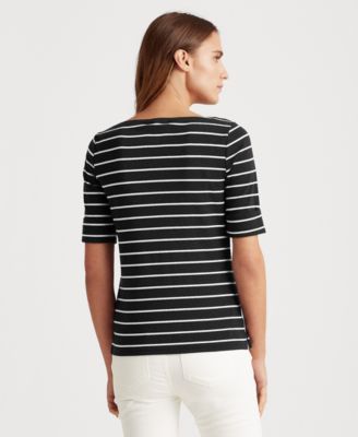 Lauren Ralph Lauren Striped Boatneck Top - Macy's