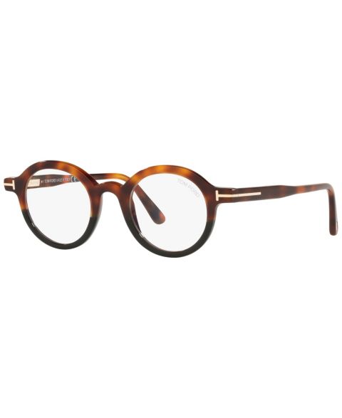 Женские очки Tom Ford Man Round Plastic FT5664-B Eyeglasses, цвет: Черепаховый светлый