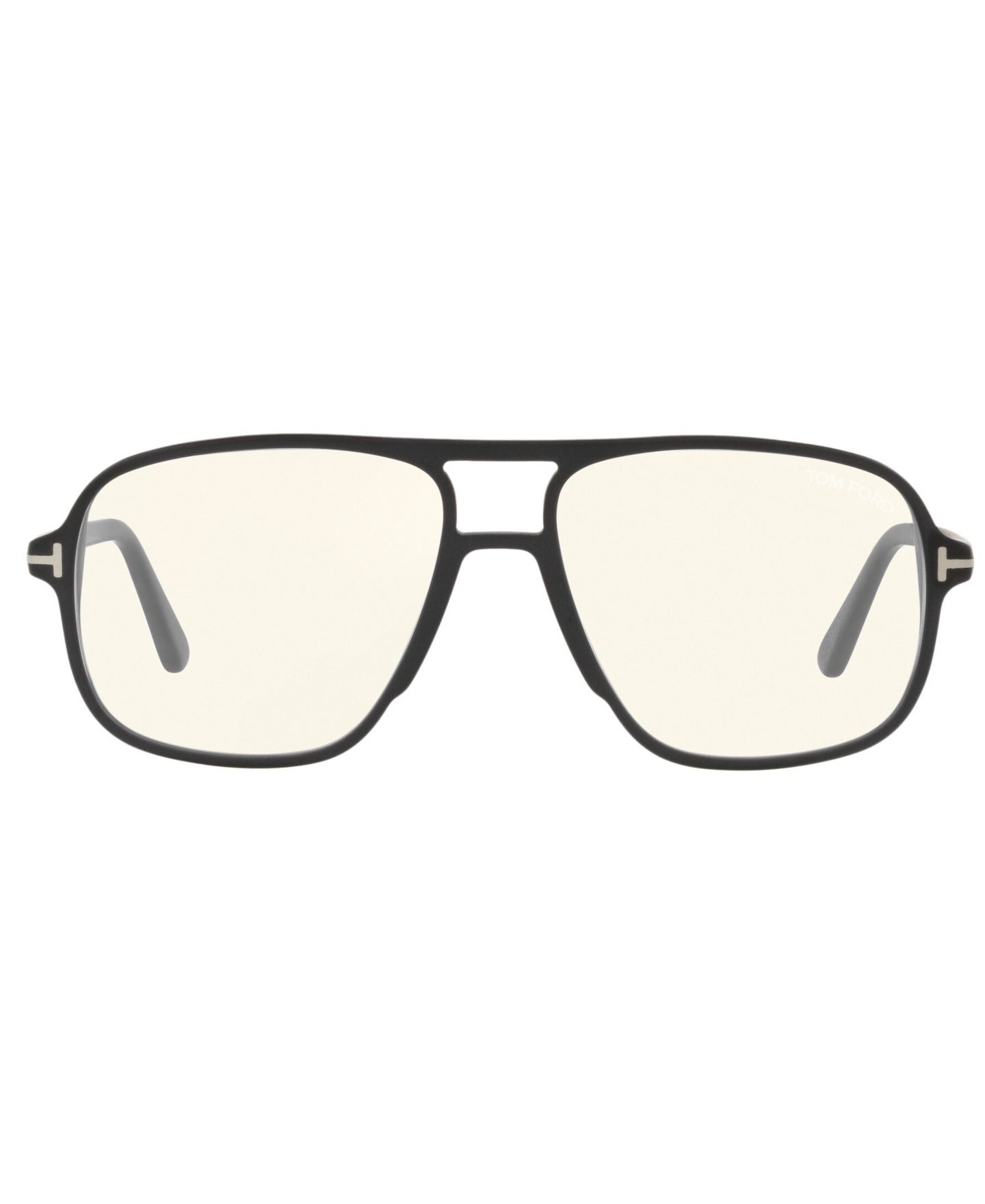 Мужские очки Tom Ford Man Square Plastic FT5737-B Eyeglasses, цвет: Чёрный матовый — фото 2