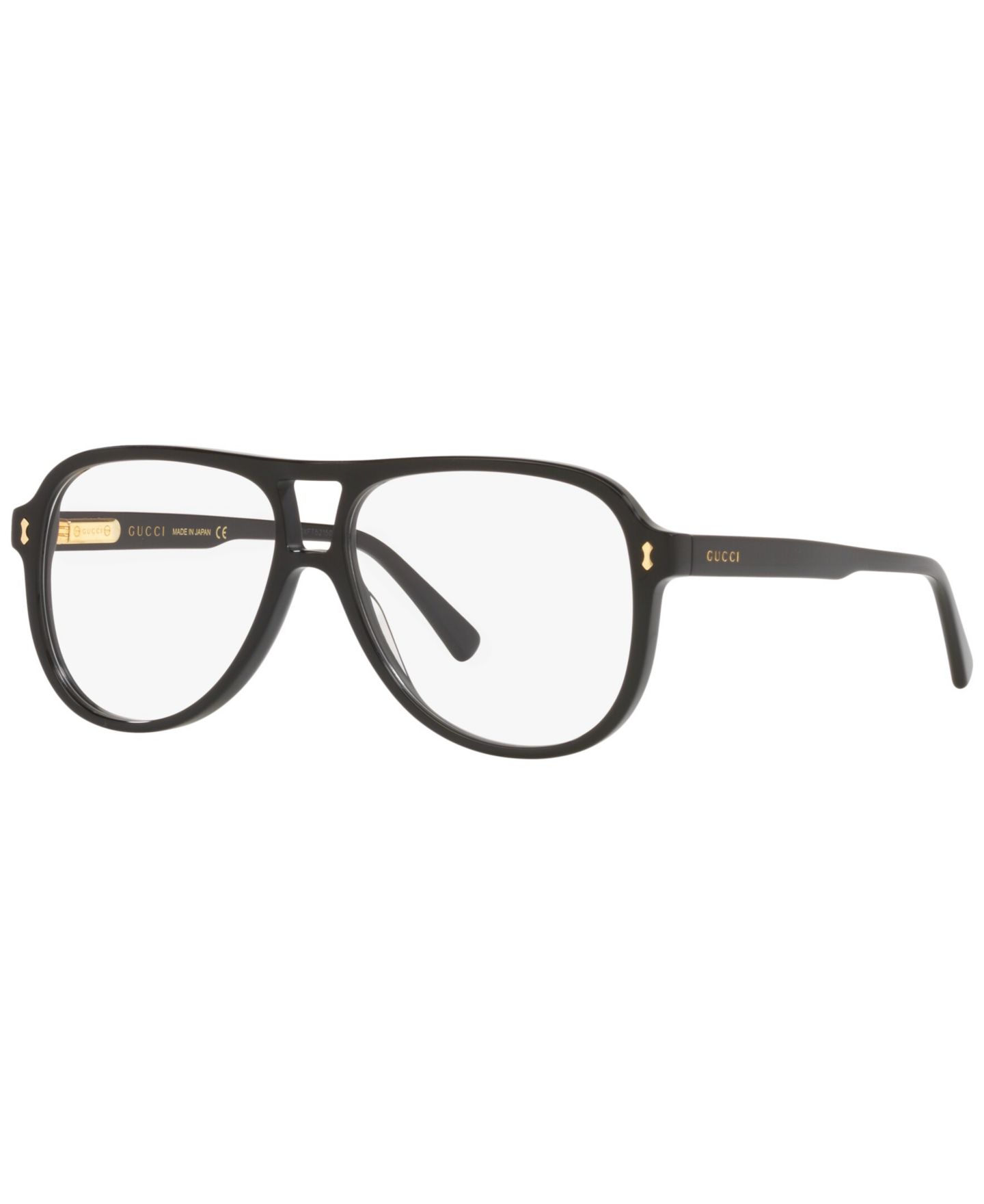 Мужские очки Gucci Man Pilot/Aviator Plastic GG1044O Eyeglasses, цвет: Чёрный — фото 1