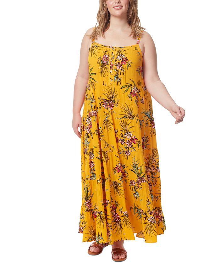 Jessica Simpson Trendy Plus Size Alanis Printed Tiered Maxi Dress - Macy's