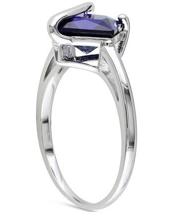 Macy's - Lab-Created Sapphire Square Swirl Ring (2-4/5 ct. t.w.) in Sterling Silver