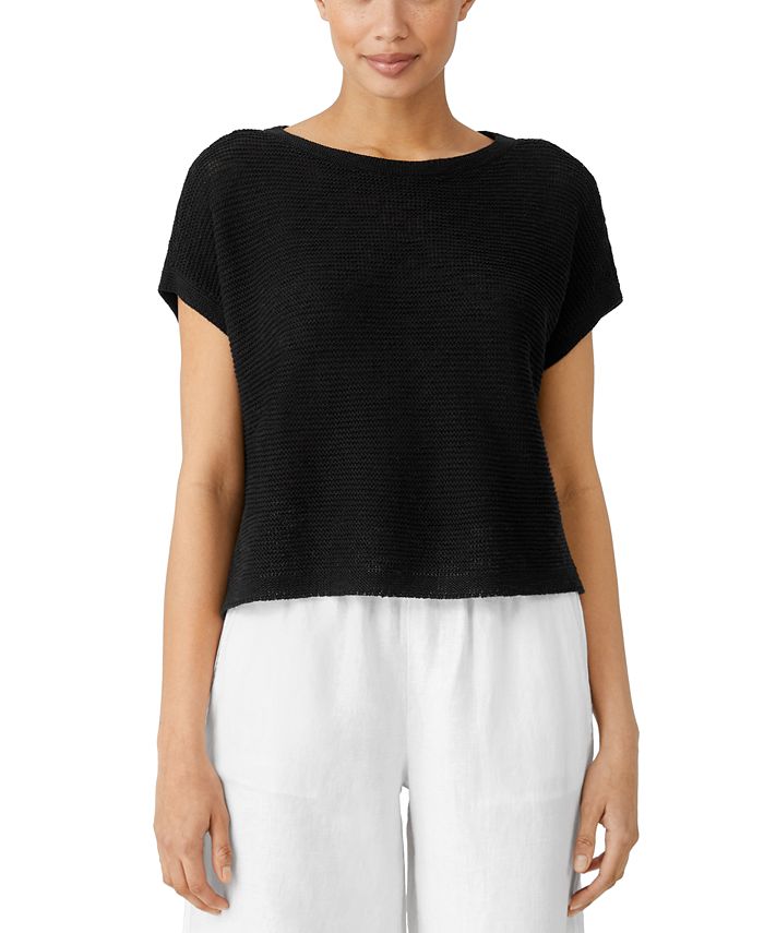 Eileen Fisher Women's BoatNeck CapSleeve Top Macy's