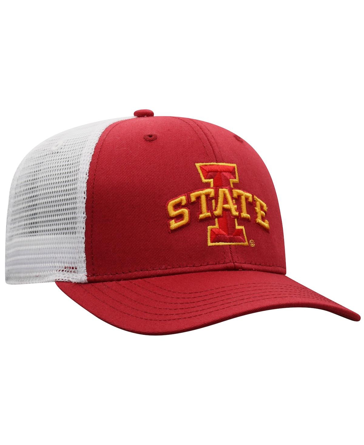 Top Of The World Men's  Cardinal, White Iowa State Cyclones Trucker Snapback Hat In Cardinal,white