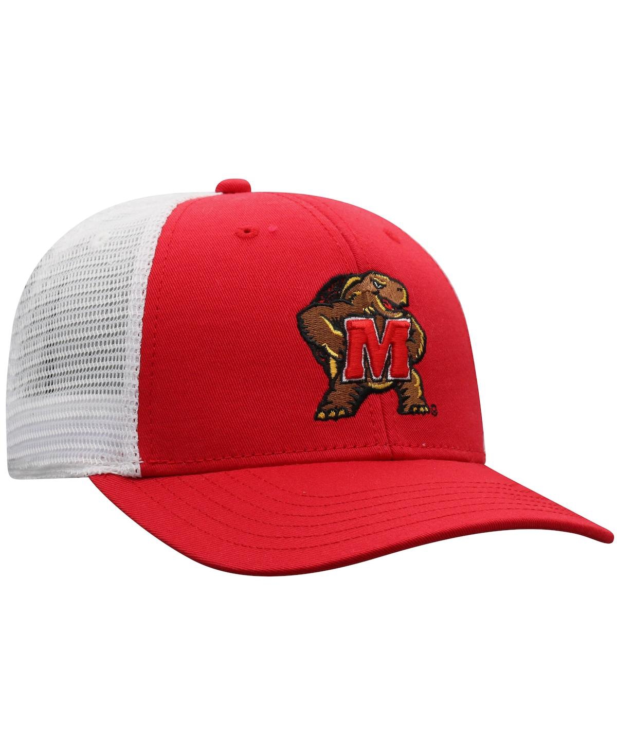 Top Of The World Men's  Red, White Maryland Terrapins Trucker Snapback Hat In Red,white
