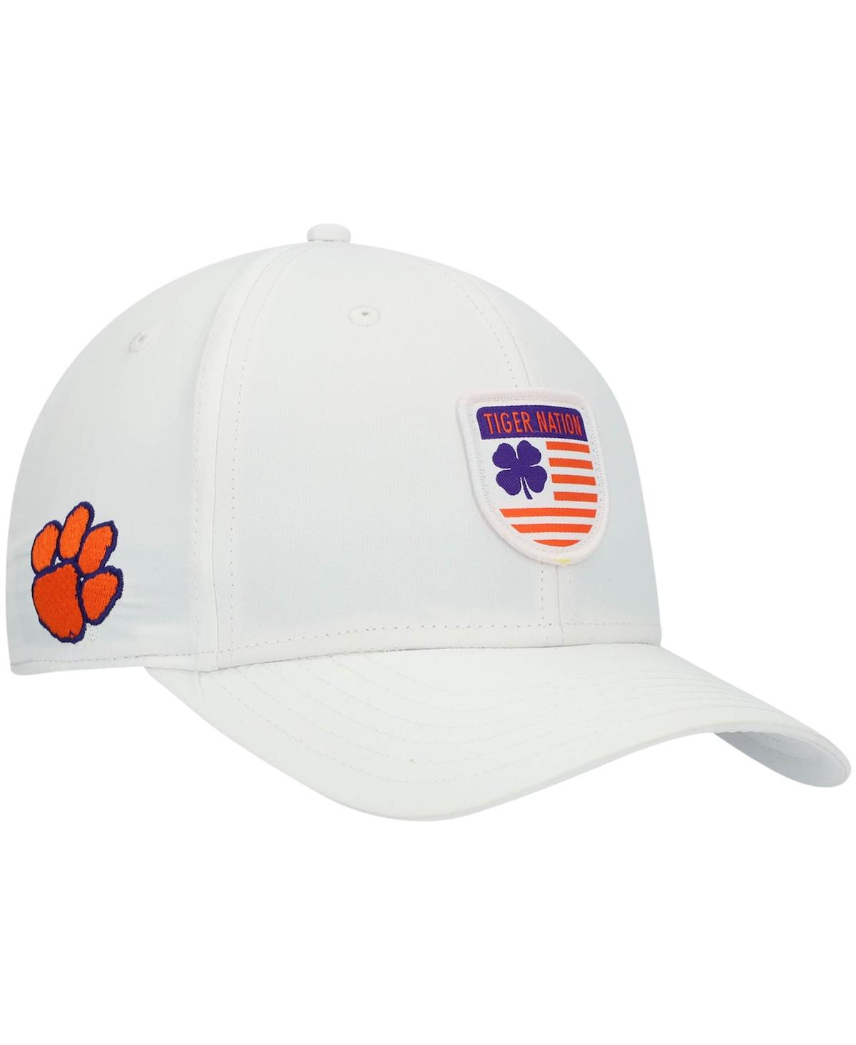 Men's White Clemson Tigers Nation Shield Snapback Hat - White