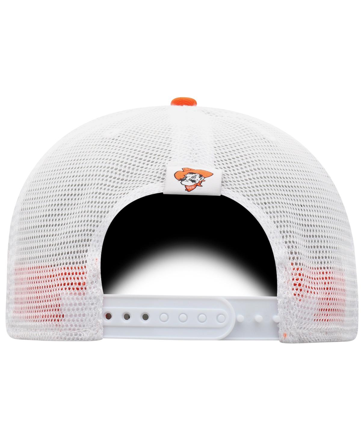 Top Of The World Men's  Orange, White Oklahoma State Cowboys Trucker Snapback Hat In Orange,white