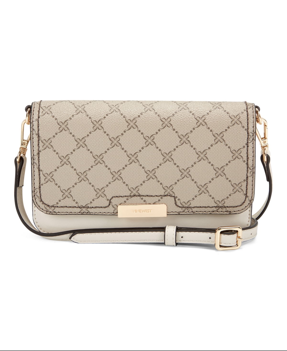 Nine West Women's Lawson Crossbody Wallet In Beige Logo/milk