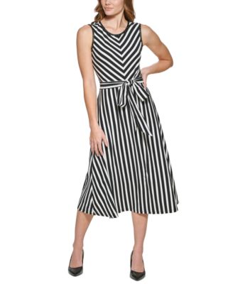 Karl Lagerfeld Paris Women's Striped Midi Dress - Macy's