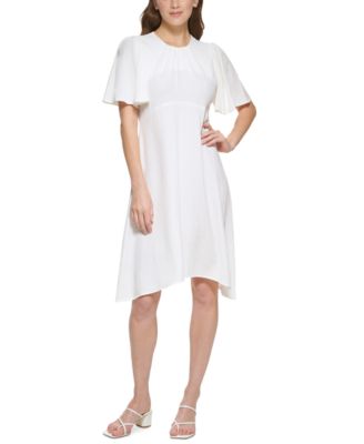 calvin klein flutter sleeve a line dress