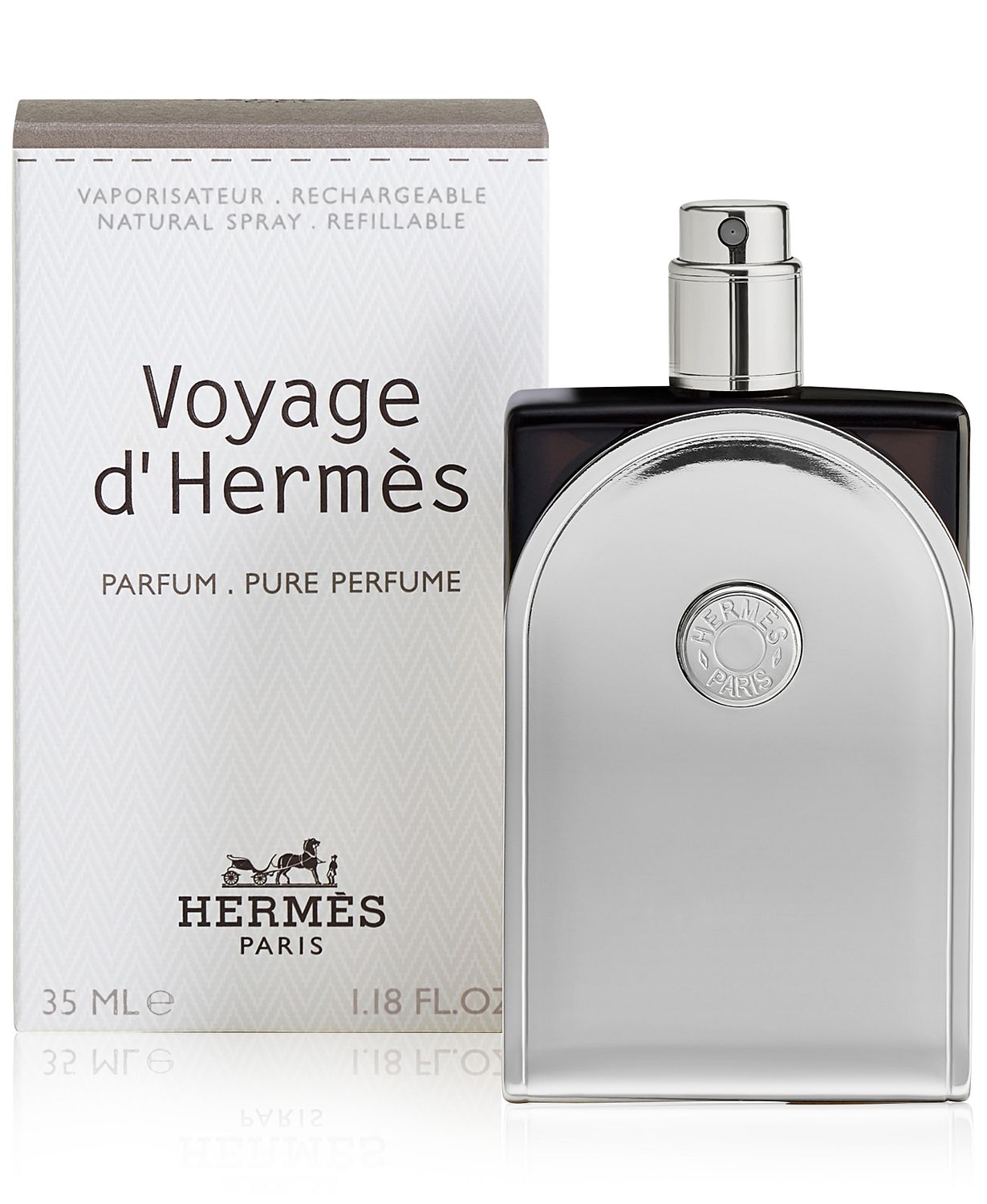 Voyage d'Hermès Pure Perfume, Parfum Refillable Spray, 1.18 oz.