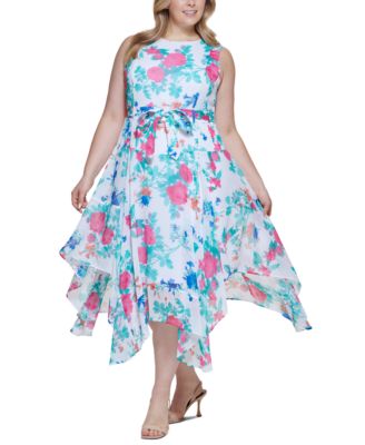 calvin klein plus size floral dresses