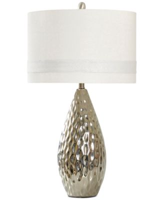 StyleCraft - Silver-Finish Painted Ceramic Table Lamp