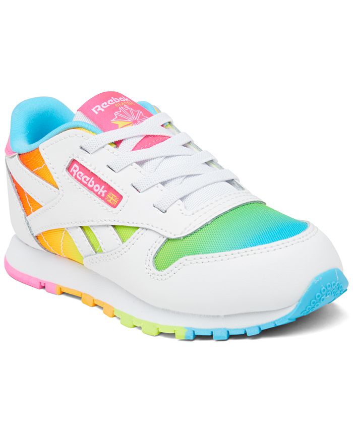 Reebok Toddler Girls Classic Leather Rainbow Casual Sneakers from