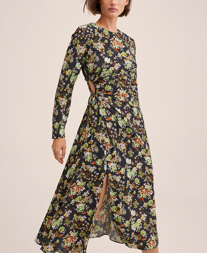 MANGO Women's CutOut Ruched Dress Macy's