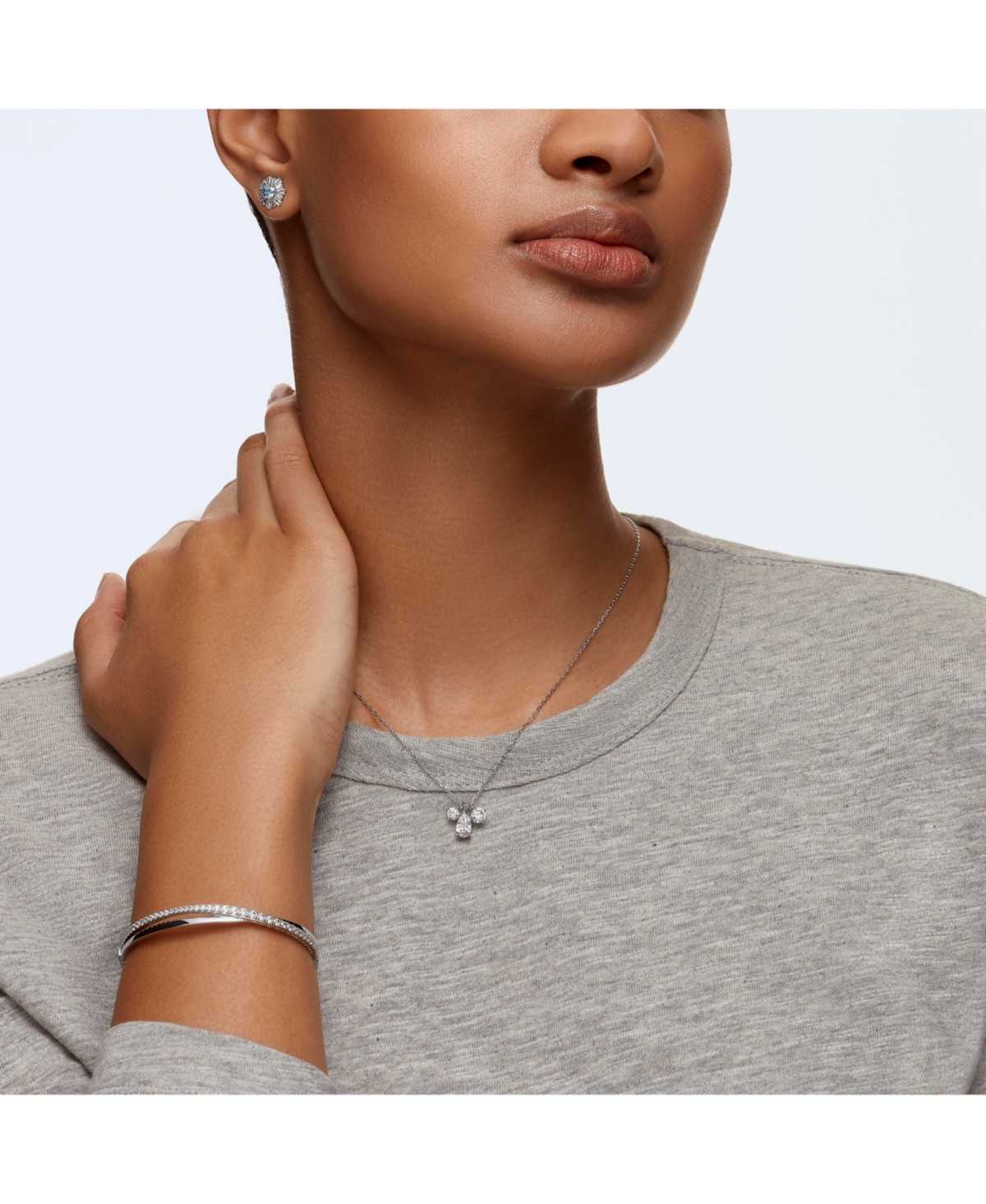 Swarovski Twist Rhodium Plated Bangle