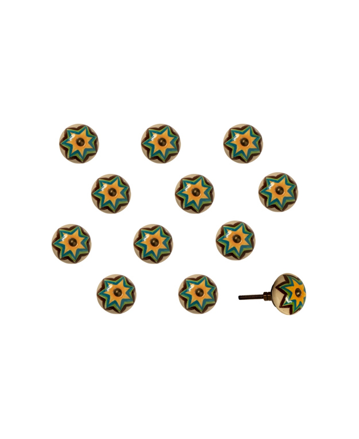 10157449 Knob-It Handpainted Ceramic Knob Set of 12 sku 10157449